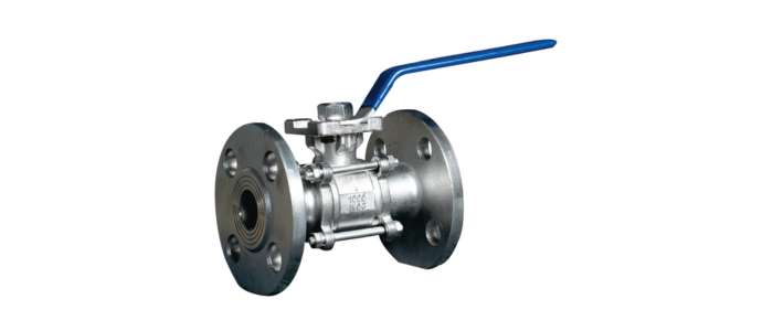 Stainless Steel 3pc Flanged End Ball Valve With Actuator Mounting Pad