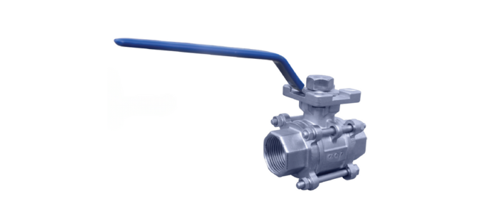 Stainless Steel 3pc Screwed End Ball Valve With Actuator Mounting Pad